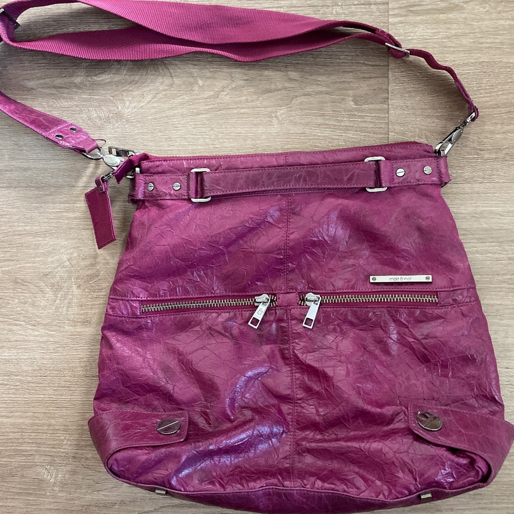 Matt & Nat cranberry pink crinkle vegan bag